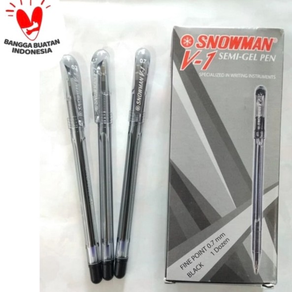 PULPEN SNOWMAN V1 / SNOWMAN V1 SEMI GEL PEN (ISI 12PCS)