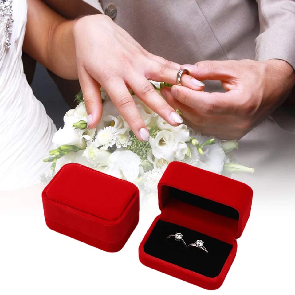 Kotak Cincin Beludru Couple Pasangan Jewelry Cincin Box Anting Bludru Penyimpanan Emas Cincin Anting Velvet Lamaran / Nikah F630