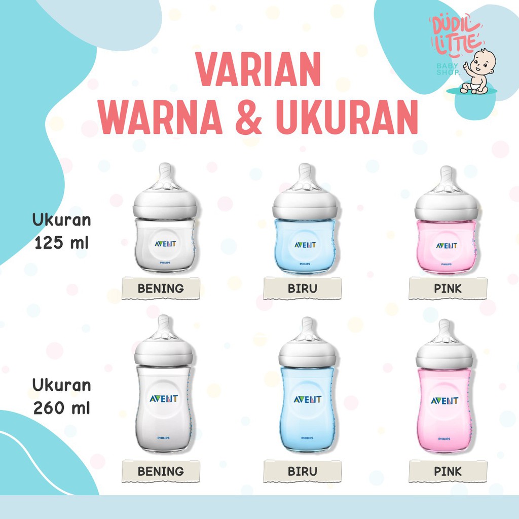 BOTOL SUSU AVENT NATURAL 125ML - 260ML SINGLE NO BOX 100% ORIGINAL BISA COD