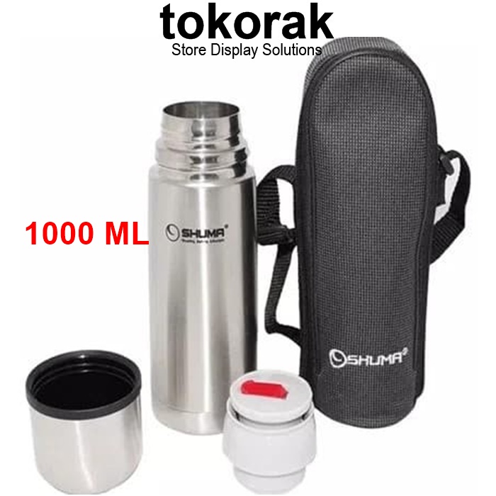 TERMOS AIR PANAS 1000 ML STAINLESS - VACUUM BOTTLE SHUMA - BOTOL MINUM