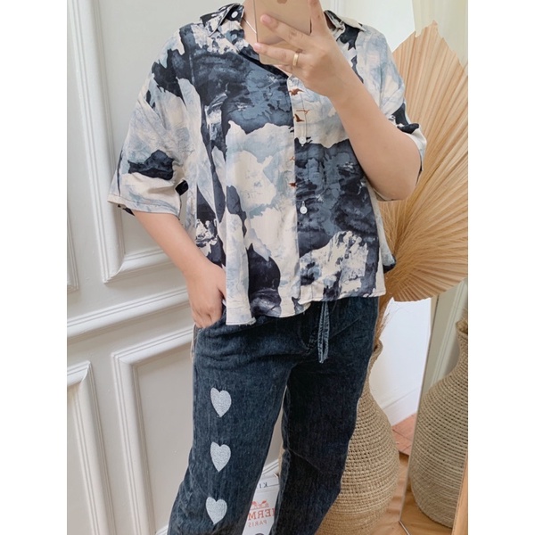 KEMEJA RAYON MOTIF // BONAMI PATTERN SHIRT // KEMEJA RAYON LENGAN PENDEK
