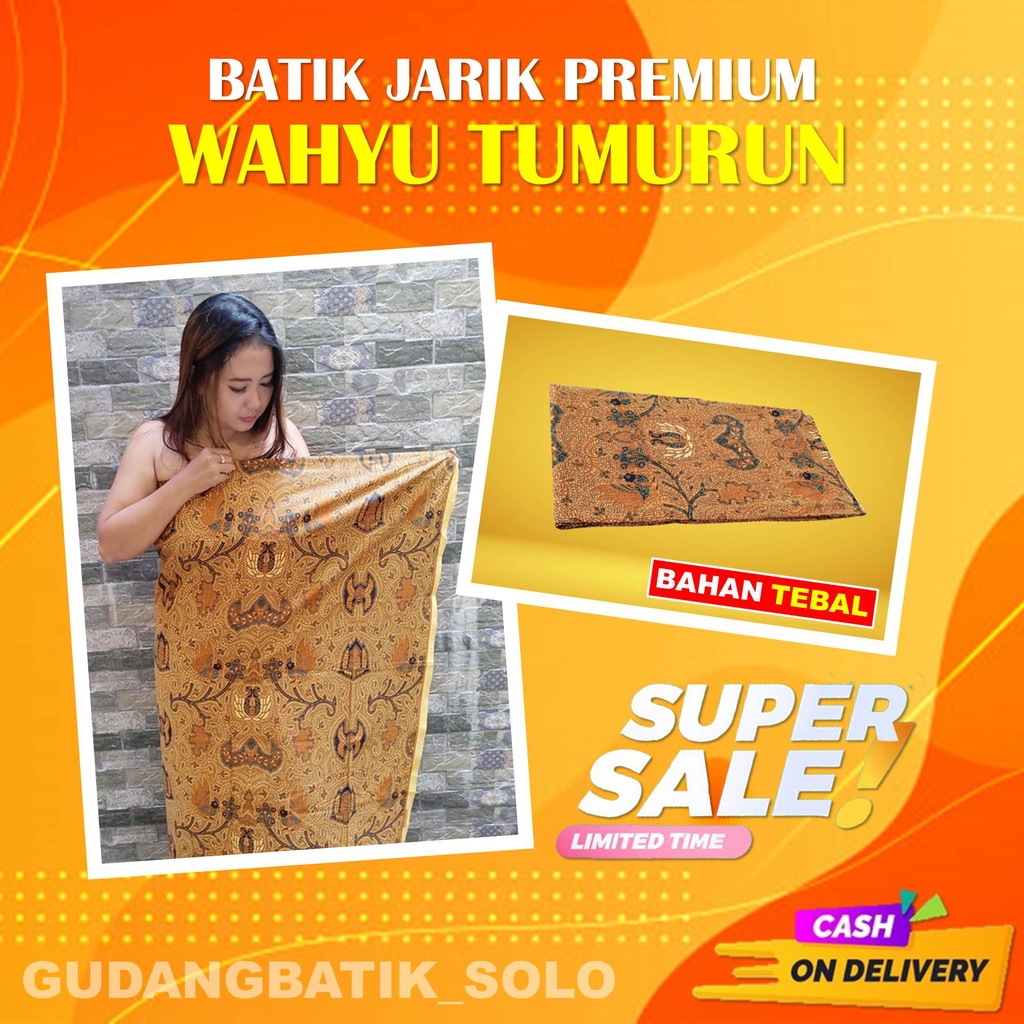 KAIN BATIK JARIK PRODO METERAN CAP TULIS MODERN BAHAN KUALITAS PREMIUM KLASIK MOTIF WAHYU TUMURUN