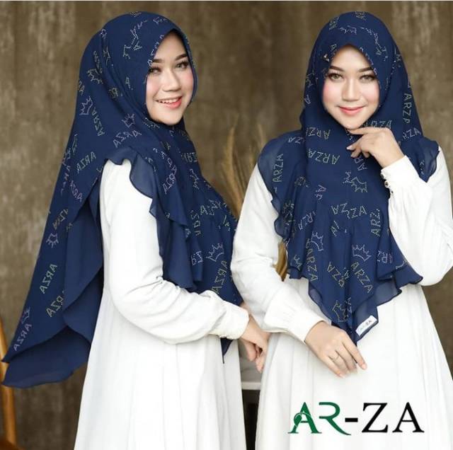 ARZA Khimar printing rempel, sisa Navy