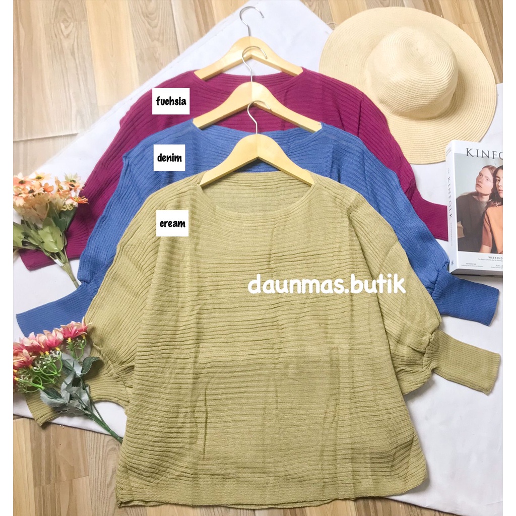 1KG MUAT 5PCS | BATWING KNITWEAR RAJUT PREMIUM HITS OOTD SELEBGRAM FASHION GROSIR WANITA TERMURAH TERBEST SELLER