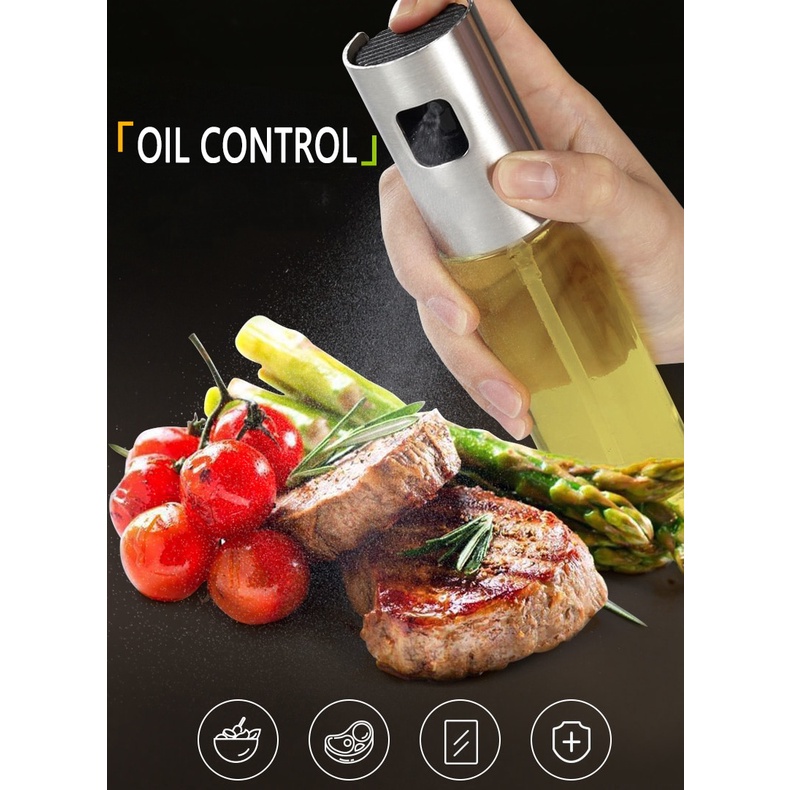 KR Botol Minyak Oil Spray Olive Oil BBQ Chinese Food Botol Spray Pump Minyak 100ml