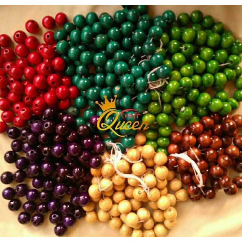 (12pcs) mote kayu BESAR uk. ± 24mm