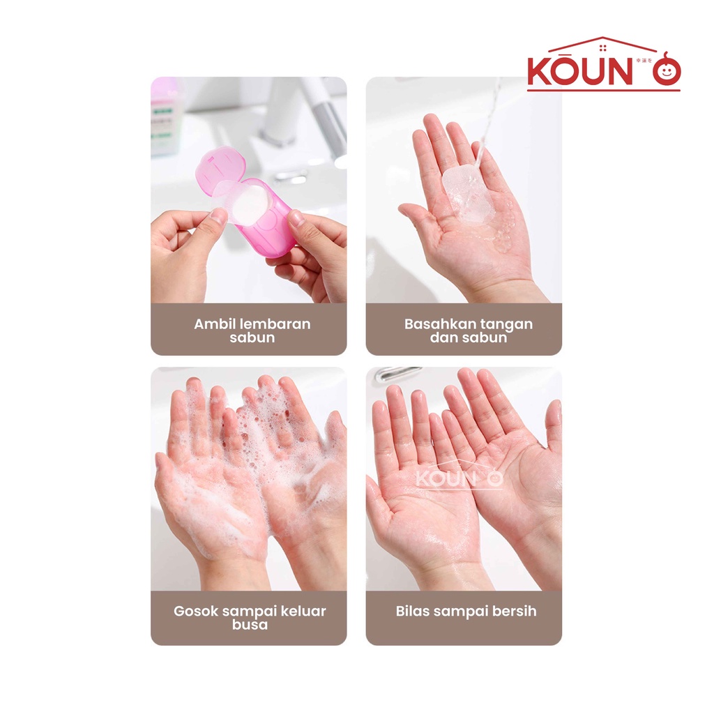 Sabun Cuci Tangan Kertas Mini Travel Disposable Paper Hand Soap Sabun Tangan Sabun Kertas Isi 20 lbr