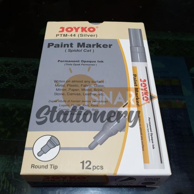 

@#@#@#] Spidol paint marker silver ptm44 joyko 1pak isi 12pc