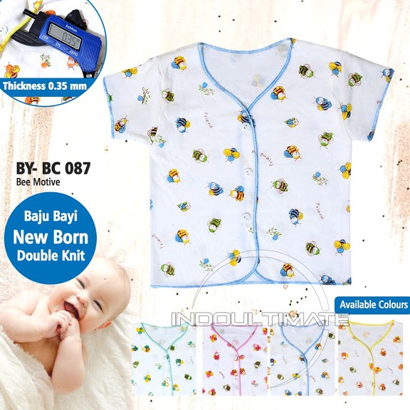 Baju bayi Newborn PRINT Katun Tebal LENGAN PENDEK BC-087 Pakaian Kaos Anak Bayi Laki laki perempuan