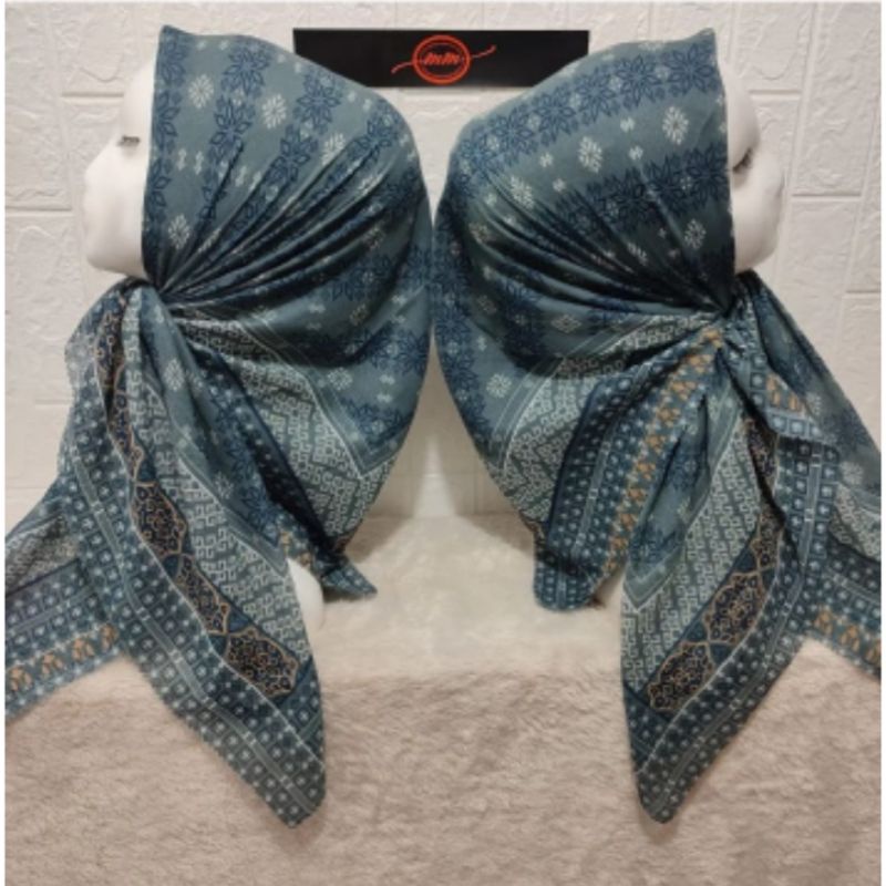 COD Segi Empat Motif Denim Songket ORI MM HIJAB JILBAB KERUDUNG MURAH