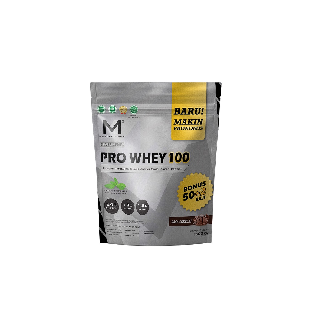 Pro Whey 100 4lb 4lbs 1.8kg Musclefirst Muscle First M1 Nutrion Whey Protein Concentrate Isolate Rasa Coklat Dan vanilla Kurma madu Susu protein Evolene Vectorlabs BXN ANS Mutant Whey Lmen PROMO GRATIS TAS