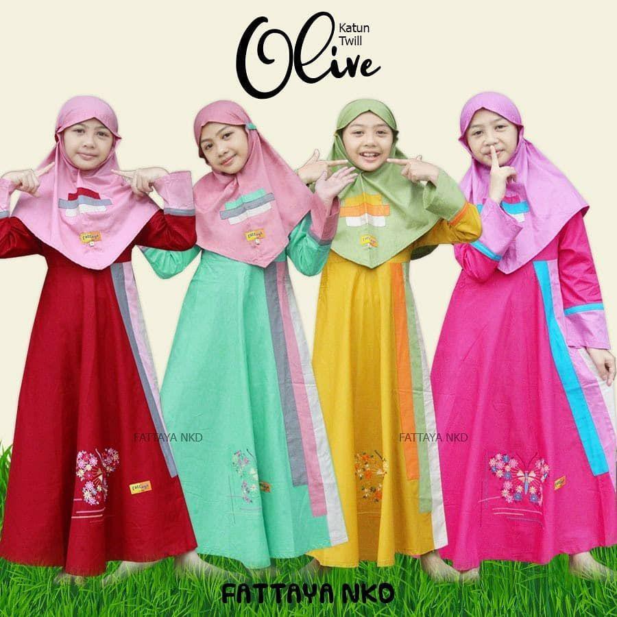 FATTAYA OLIVE Gamis Anak Perempuan Motif