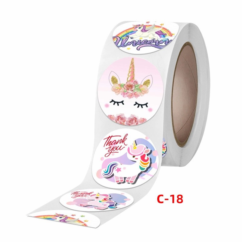 Stiker Thank You Unicorn Isi 500 Cutting Sticker Premium Murah Rol