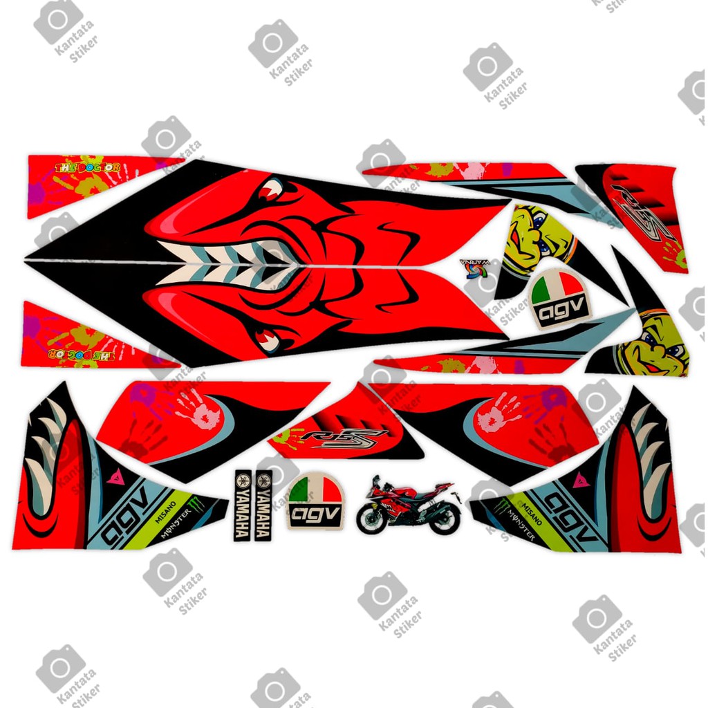 Stiker striping motor R15 v2 hiu merah