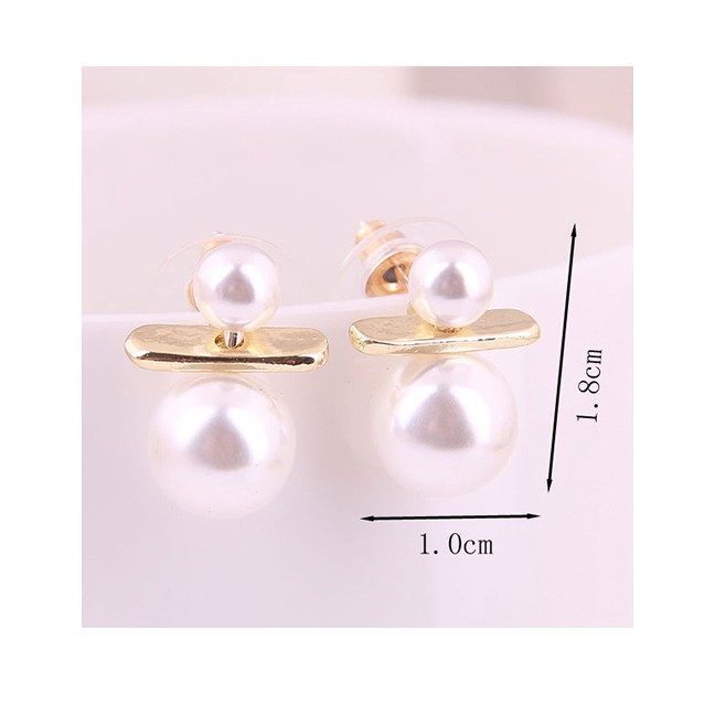 LRC Anting Tusuk Fashion Gold 925 Silver Pin Size Pearl Earrings A58740