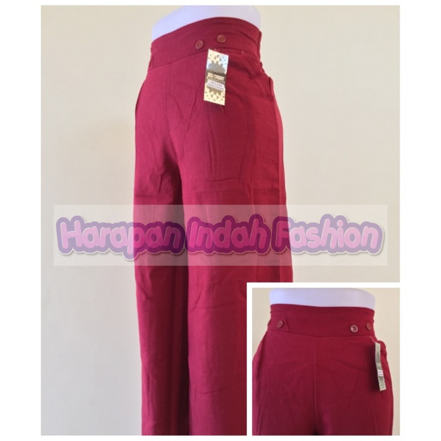 Celana Panjang Jumbo Kulot Warna Wanita Bahan Katun Giordano CK07
