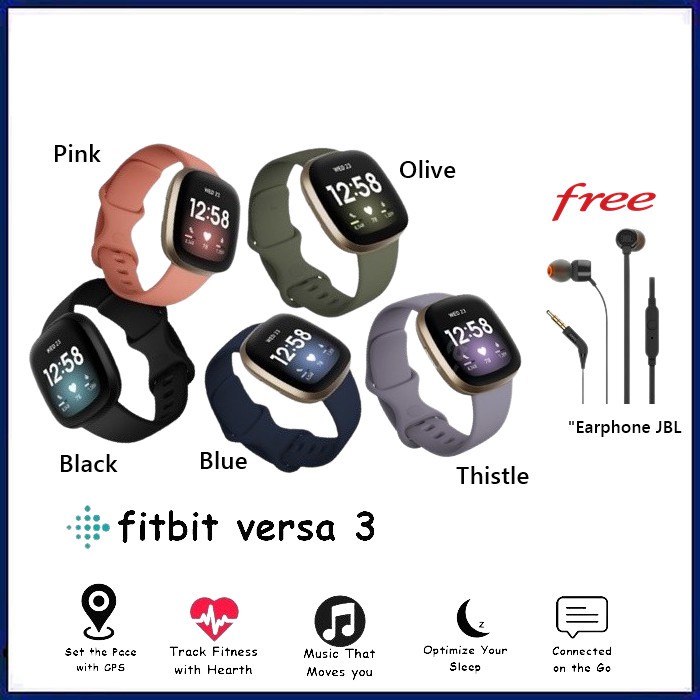 Fitbit Versa 3 Health and Fitness Smartwatch Versa3 Smart