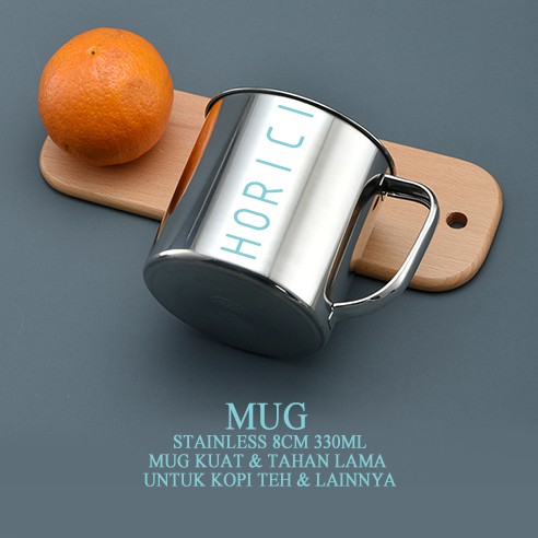 Mug Stainles 8CM 330ML/Mug Tea Dan Coffe Multifunction with Cover / Mug Murah / Muk stainless 250ml