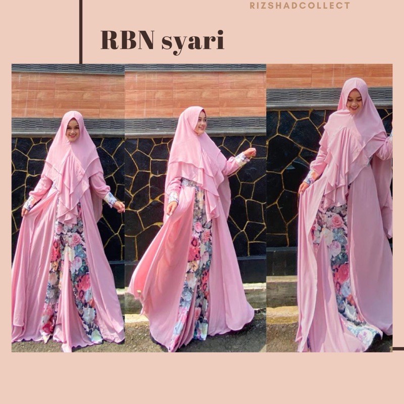 Flower set Syari RBN ceruty baby doll premium/hijabsyari/hijabceruty/gamis/khimar set/ceruti