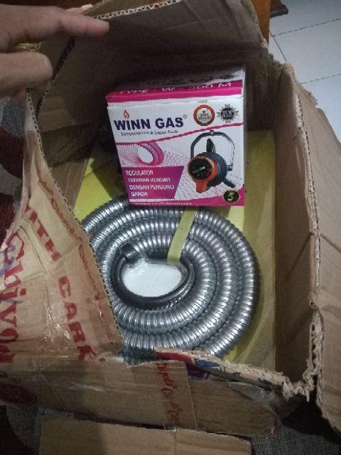 Regulator Winn Gas W-900 M Regulator Gas Lpg Pengaman Triple Lock Dan Meteran W900m