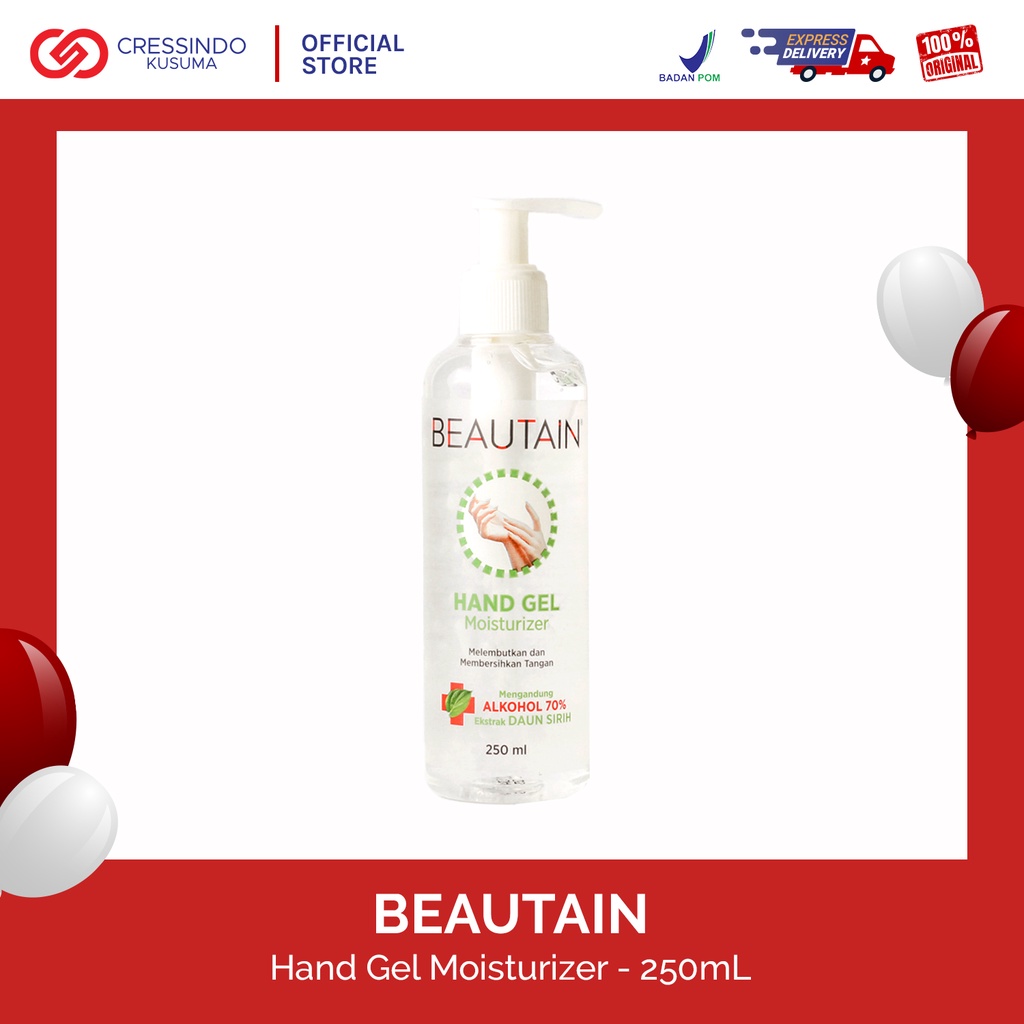 Hand Sanitizer BEAUTAIN Alkohol 70% + Ekstrak Daun Sirih 250ml