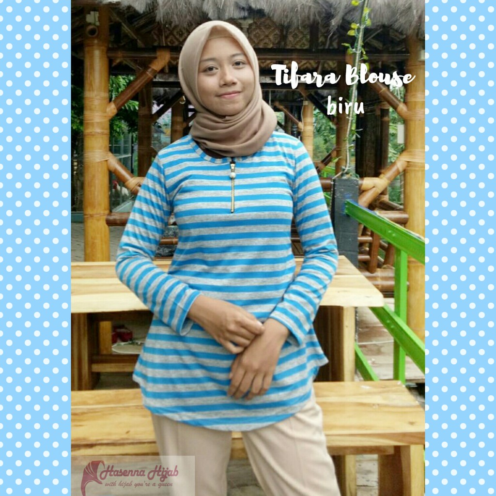 Baju Atasan Wanita TUNIK SALUR TIFARA Resleting Depan Ibu Menyusui