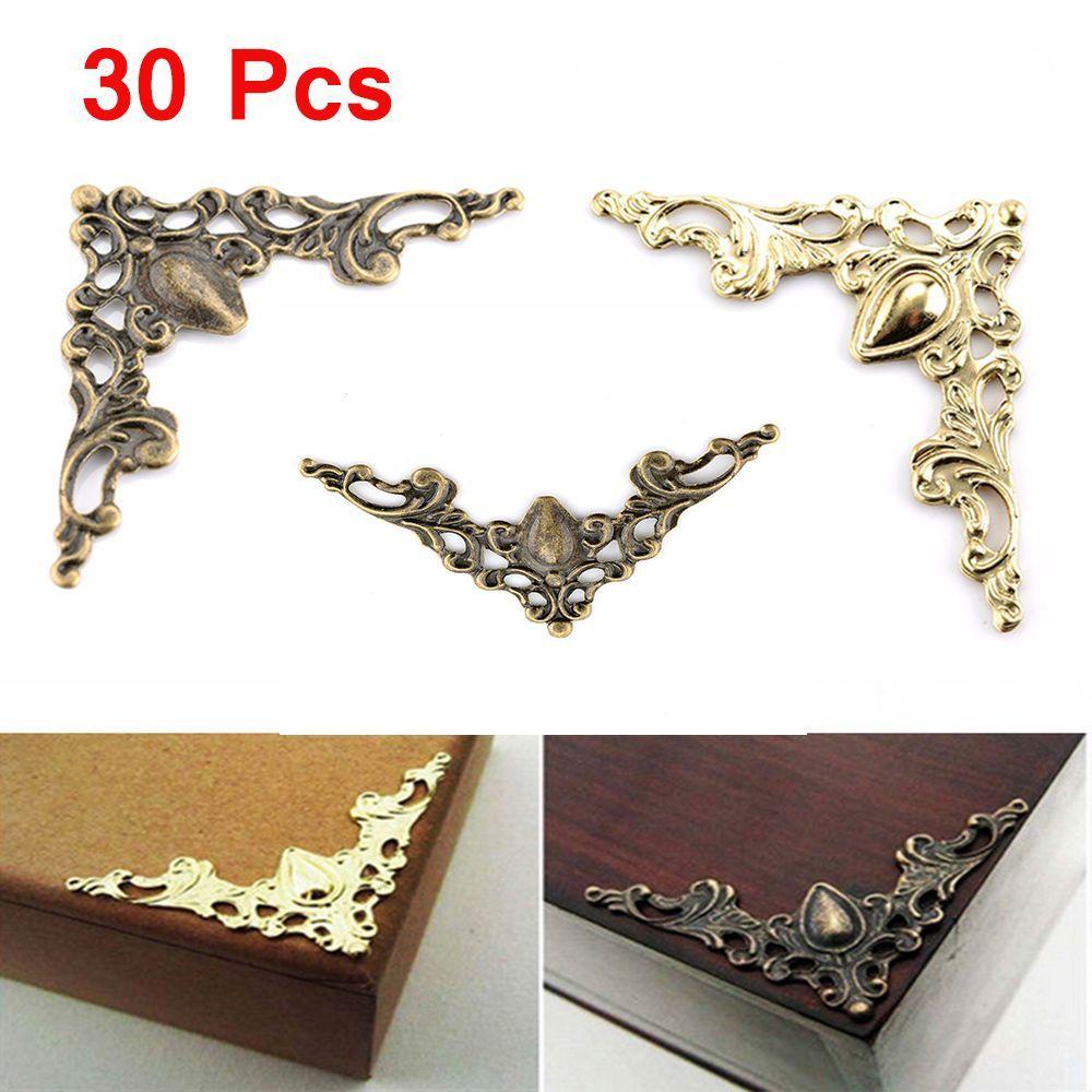 Lanfy Bracket Sudut Metal Angle 30PCS Bronze Pelindung Furniture Hias Untuk Menu