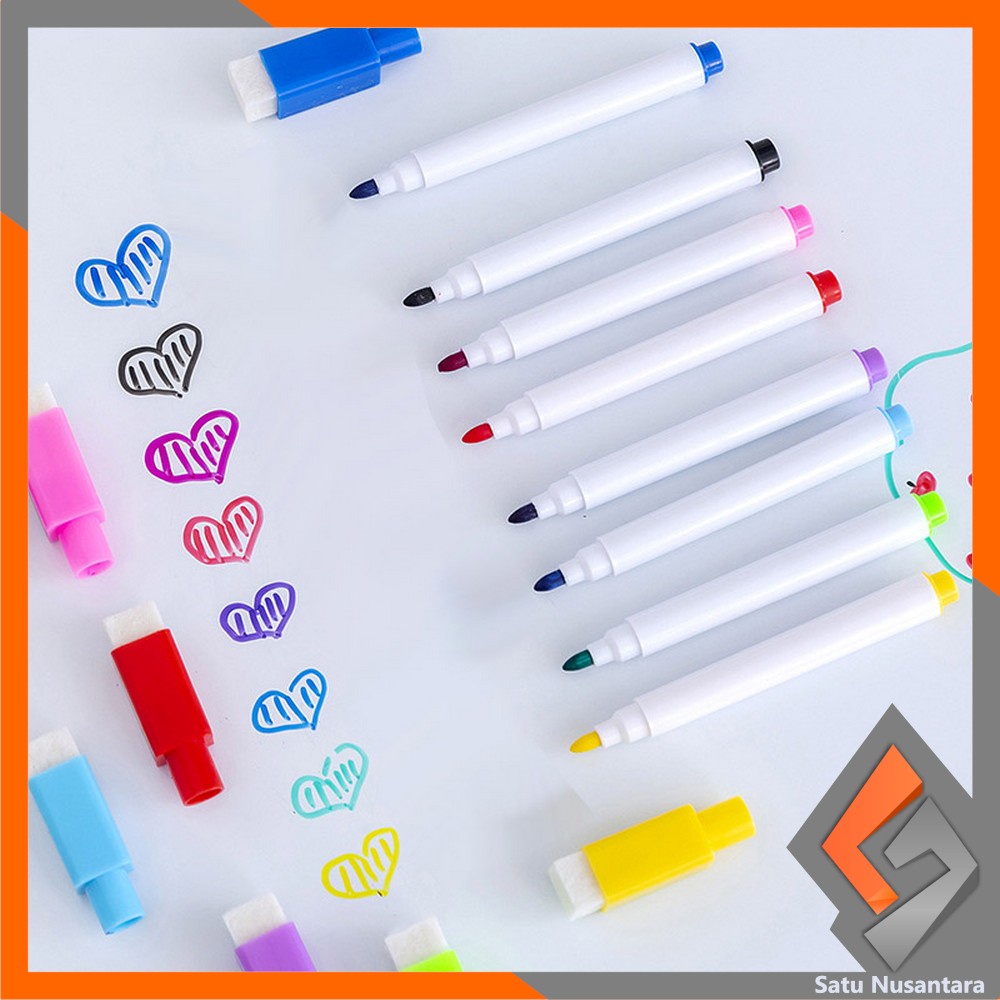 

SN-A27 Spidol Mini Magnet Papan Tulis White Board Dengan Penghapus / Sepidol Warna Warni Wipe And Clean Kecil