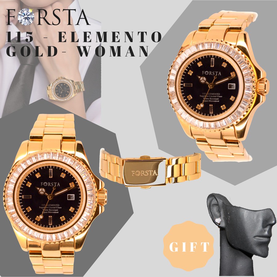 Jam Tangan Jam Kesehatan Forsta Elemento Gold - Woman Wanita - GOLD