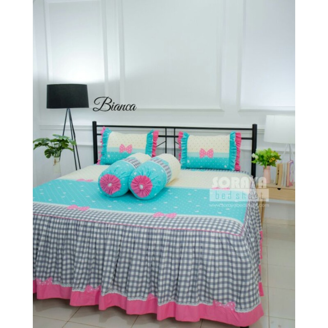SPREI SORAYA BEDSHEET RIMPEL BIANCA SIZE 180X200X55