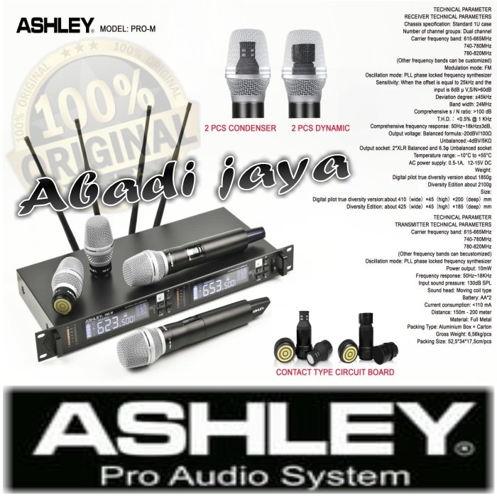 mic wireless ashley pro m condensor dynamic original
