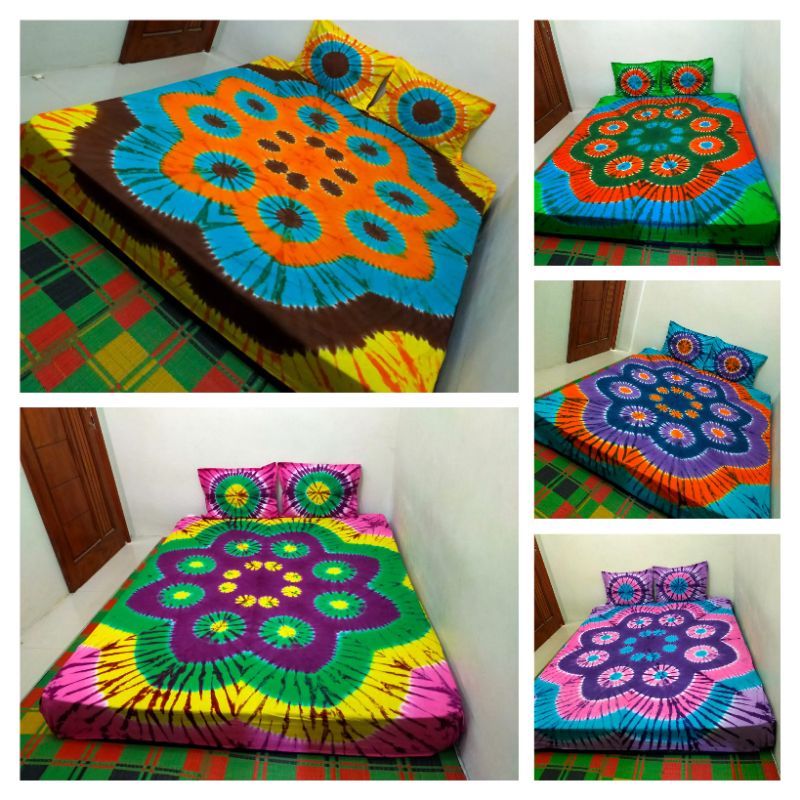 Sprei Batik Pekalongan 160x200 Katun Halus 4 Bantal 2 Guling Motif Terbaru
