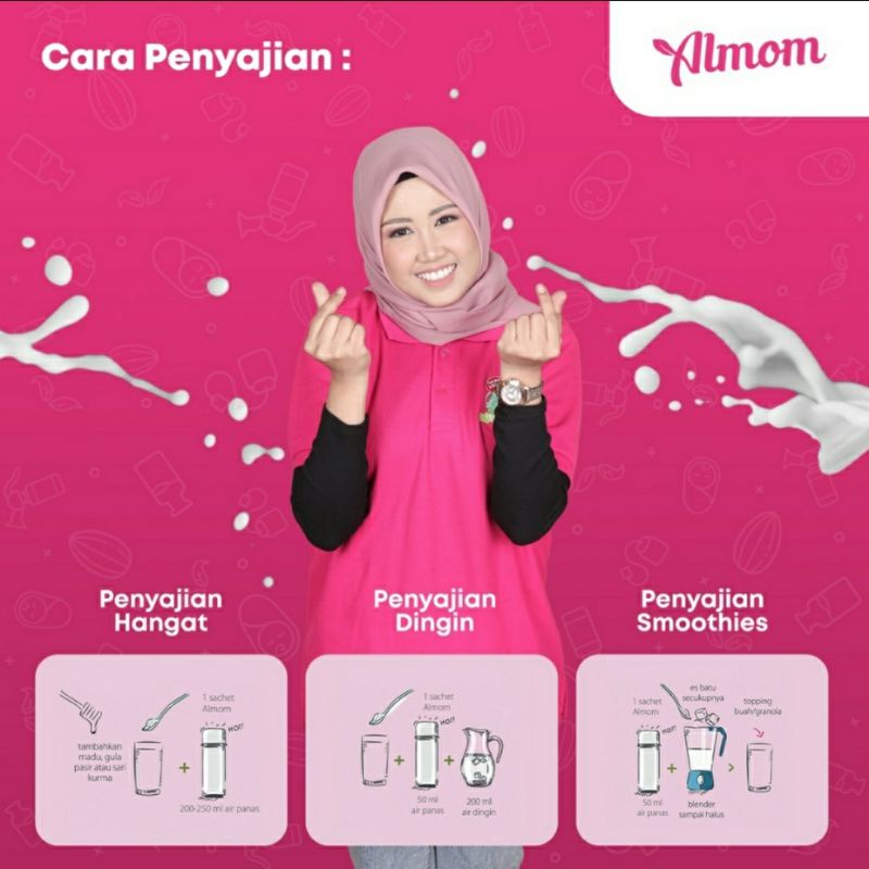 SACHET / ECER Almom Almond Milk Powder Premium / Pelancar ASI Sari Almond Bubuk