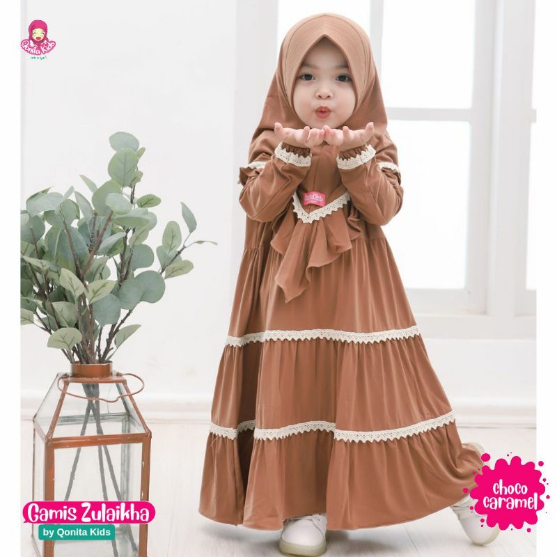 Gamis Zulaikha (Baju Muslim Anak Perempuan Syari Premium)