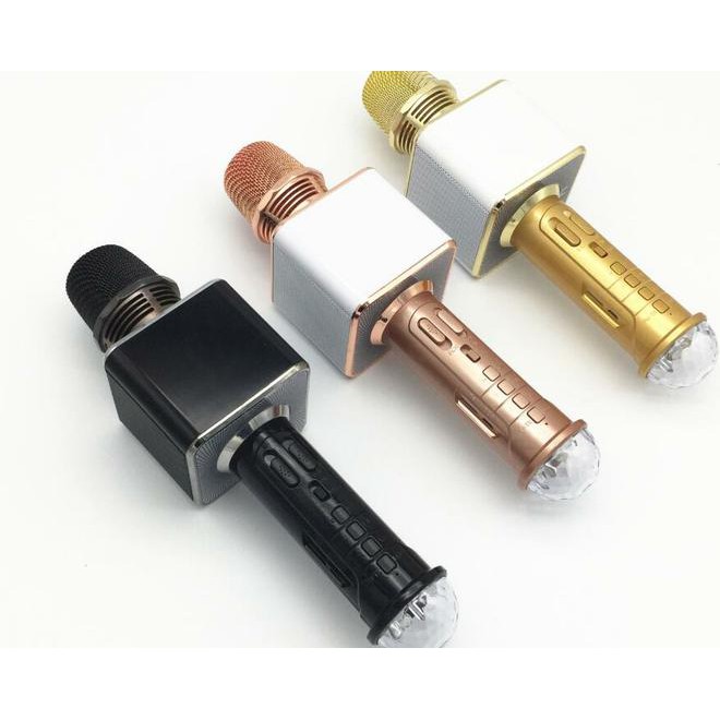 Mic Karaoke Lampu Sd 09L Mic Bluetooth Suara Jernih - Hitam Barang Baik