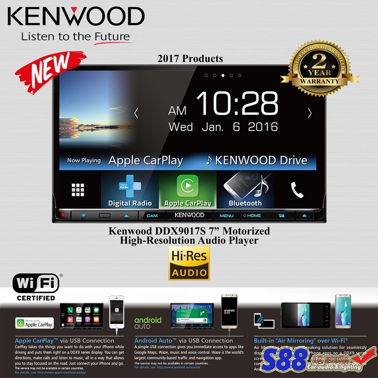 Kenwood DDX9017S Hi-Res Audio Multimedia Station