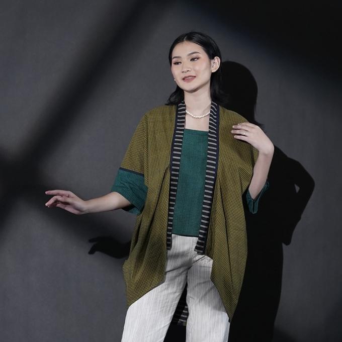 NONA RARA-Kusuma Lurik T1608 ,Baju kerja blouse batik wanita modern