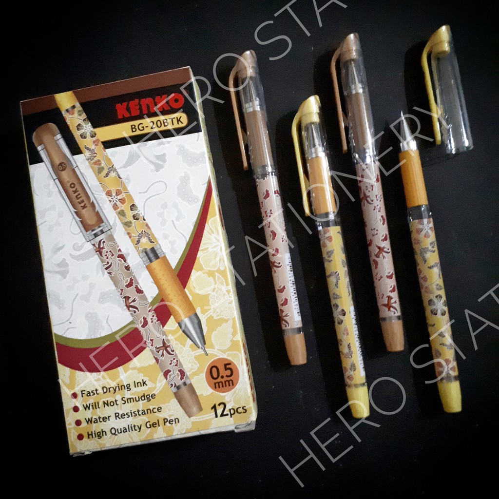 

Pen gel kenko motif batik indonesia 0.5 mm BG-20BTK . 12 unit