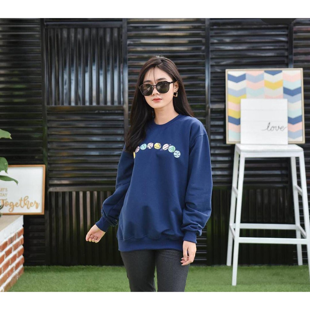 PLANET STREET ARROUND EARTH SWEATER OBLONG - SWEATER WANITA OVERSIZE