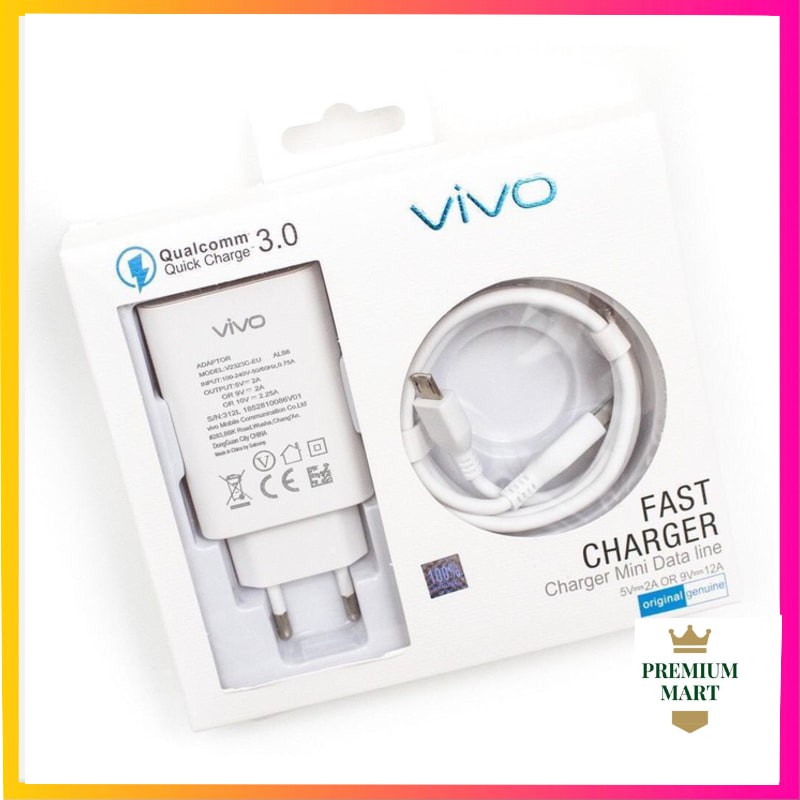 Charger Vivo Original 100% Support Fast Charging Qualcomm 3.0A