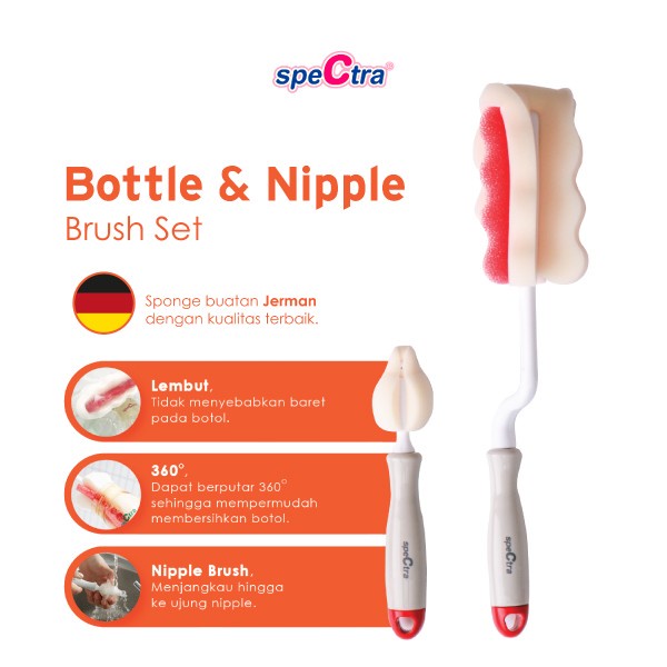 SPECTRA Bottle &amp; Nipple Brush Set | Sikat Botol Dot