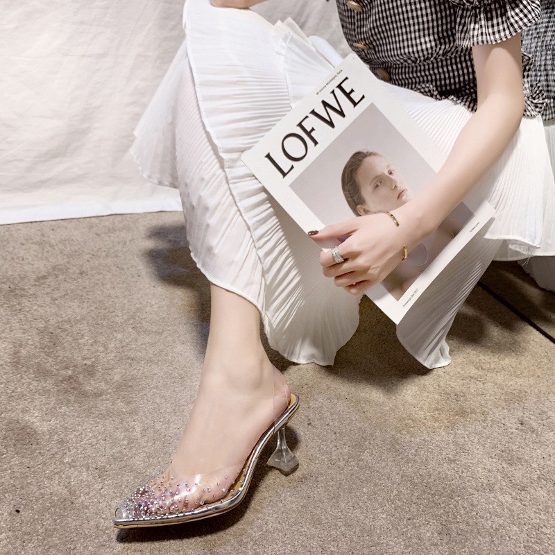 Fashion Heels Runcing Transparan [COD] 0206