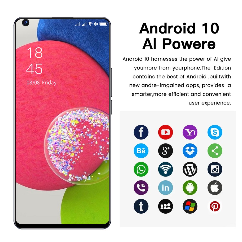 【Terbaru 2023 hp promo】A52S Handphone android 4G/5G 7.5inci Full Screen Smartphone RAM 12GB + 512GB Asli HP Murah Cuci Gudang Hape