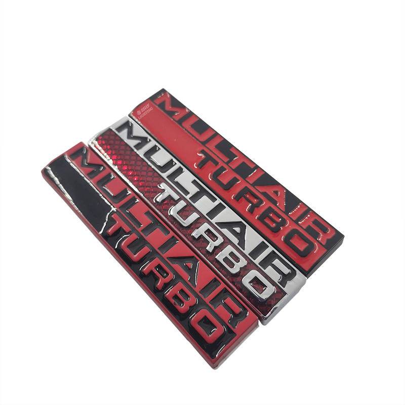 1pc Stiker Emblem Logo Multi Air Turbo Bahan Metal Untuk Dekorasi Mobil