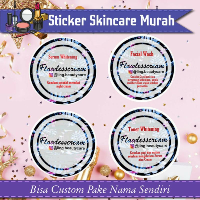 

STICKER SKINCARE MOTIF PUTIH HITAM