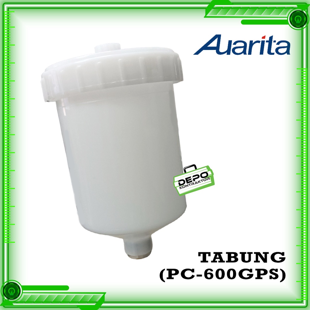 Tabung Spray Gun AUARITA 600ML PC-600GPS DRAT DALAM KUNINGAN ORI