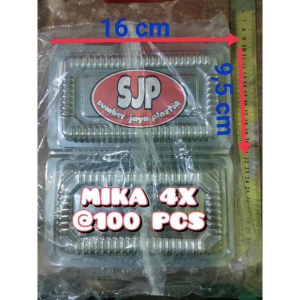 MIKA 4X MIKA KUE / MIKA MAKANAN / MIKA KOTAK BENING @100 PCS MURAH BERKUALITAS
