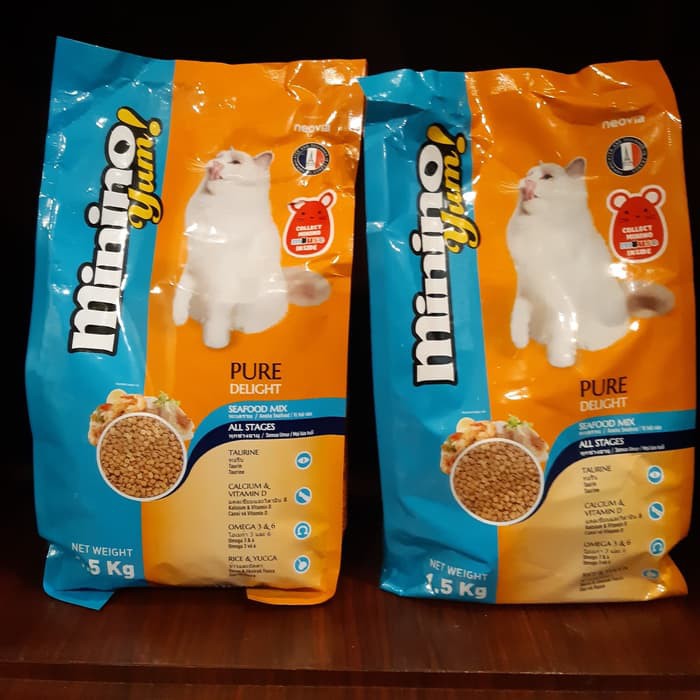 Makanan Kucing Premium Minino Yum 1 5 Kg Cat Food Shopee Indonesia