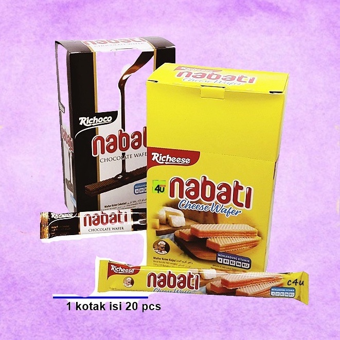 

NABATI Wafer 1 Box Isi 20 pcs 8gr gram Rasa Richeese / Richoco Flavor Cheese Chocolate Keju Cokelat Snack Original Makanan Ringan Chiki Camilan Cemilan Keluarga Kue Cookies Kukis Kering Jajan Jajanan Anak Siap Makan Saji Kemasan Dapur Shoppa Corner Malang