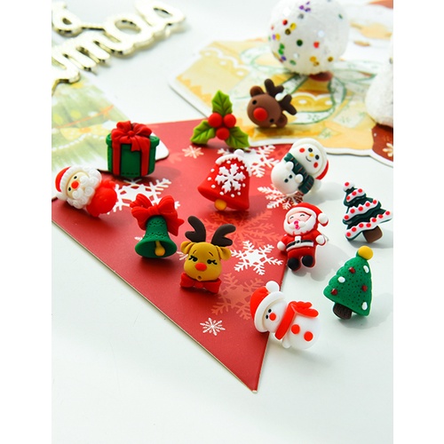 LRC Anting Tusuk Fashion Asymmetrical Stud Earrings In Soft Pottery Christmas Bell Gift Box For The Q13689